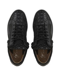 schwarze hohe Sneakers aus Leder von Giuseppe Zanotti