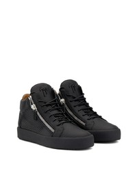 schwarze hohe Sneakers aus Leder von Giuseppe Zanotti