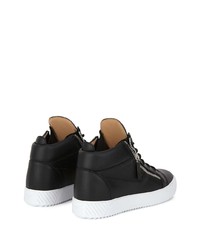 schwarze hohe Sneakers aus Leder von Giuseppe Zanotti