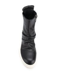 schwarze hohe Sneakers aus Leder von D.GNAK