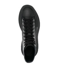 schwarze hohe Sneakers aus Leder von Alexander McQueen