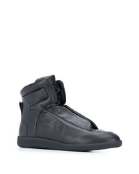 schwarze hohe Sneakers aus Leder von Maison Margiela