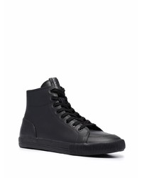 schwarze hohe Sneakers aus Leder von Calvin Klein