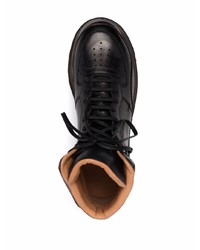 schwarze hohe Sneakers aus Leder von Silvano Sassetti