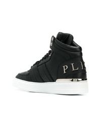 schwarze hohe Sneakers aus Leder von Philipp Plein