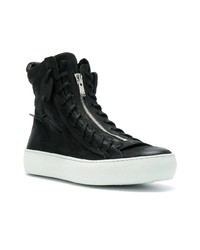 schwarze hohe Sneakers aus Leder von The Last Conspiracy