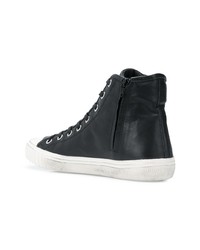 schwarze hohe Sneakers aus Leder von Philippe Model