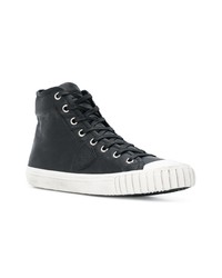 schwarze hohe Sneakers aus Leder von Philippe Model