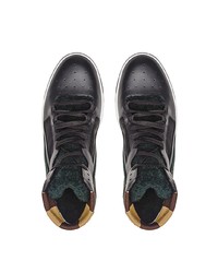 schwarze hohe Sneakers aus Leder von Fendi