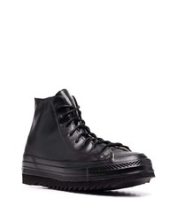 schwarze hohe Sneakers aus Leder von Converse