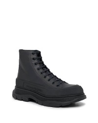 schwarze hohe Sneakers aus Leder von Alexander McQueen