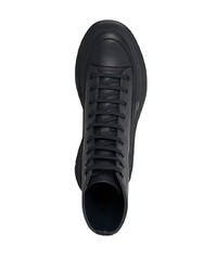 schwarze hohe Sneakers aus Leder von Alexander McQueen