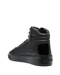 schwarze hohe Sneakers aus Leder von Calvin Klein