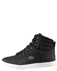 schwarze hohe Sneakers aus Leder von Lacoste