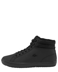 schwarze hohe Sneakers aus Leder von Lacoste