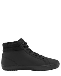 schwarze hohe Sneakers aus Leder von Lacoste