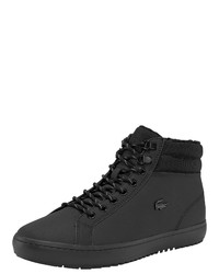 schwarze hohe Sneakers aus Leder von Lacoste