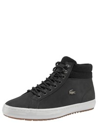 schwarze hohe Sneakers aus Leder von Lacoste