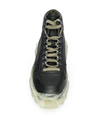 schwarze hohe Sneakers aus Leder von Rick Owens