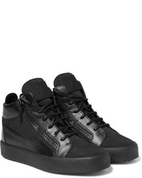 schwarze hohe Sneakers aus Leder von Giuseppe Zanotti