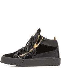 schwarze hohe Sneakers aus Leder von Giuseppe Zanotti