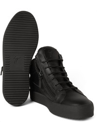 schwarze hohe Sneakers aus Leder von Giuseppe Zanotti