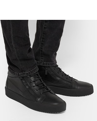 schwarze hohe Sneakers aus Leder von Giuseppe Zanotti