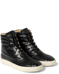 schwarze hohe Sneakers aus Leder von Alexander McQueen