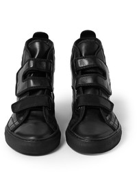 schwarze hohe Sneakers aus Leder von Raf Simons