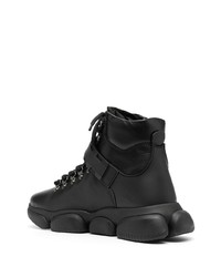 schwarze hohe Sneakers aus Leder von Moncler