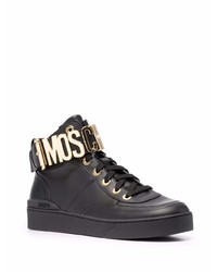 schwarze hohe Sneakers aus Leder von Moschino