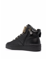 schwarze hohe Sneakers aus Leder von Moschino