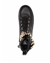 schwarze hohe Sneakers aus Leder von Moschino