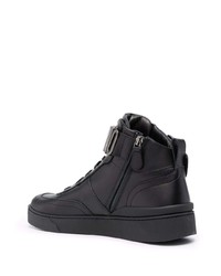 schwarze hohe Sneakers aus Leder von Moschino