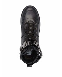 schwarze hohe Sneakers aus Leder von Moschino