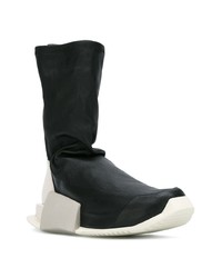 schwarze hohe Sneakers aus Leder von Adidas By Rick Owens