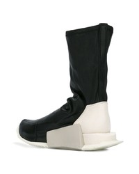 schwarze hohe Sneakers aus Leder von Adidas By Rick Owens