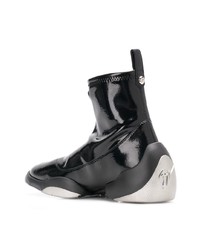 schwarze hohe Sneakers aus Leder von Giuseppe Zanotti Design