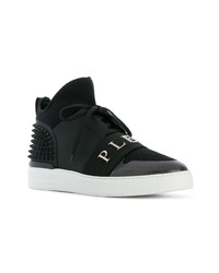 schwarze hohe Sneakers aus Leder von Philipp Plein