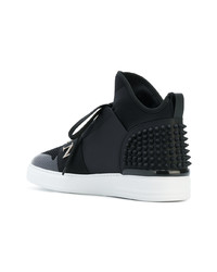 schwarze hohe Sneakers aus Leder von Philipp Plein