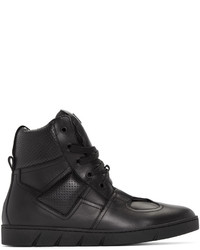schwarze hohe Sneakers aus Leder von Loewe