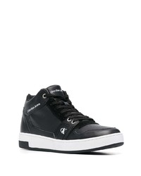 schwarze hohe Sneakers aus Leder von Calvin Klein Jeans