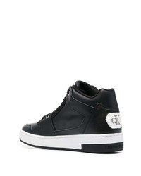 schwarze hohe Sneakers aus Leder von Calvin Klein Jeans