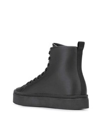 schwarze hohe Sneakers aus Leder von VERSACE JEANS COUTURE