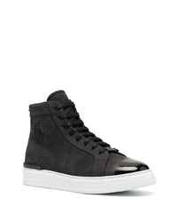 schwarze hohe Sneakers aus Leder von Philipp Plein