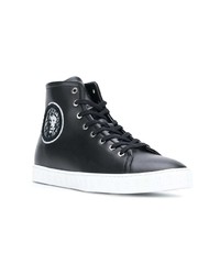 schwarze hohe Sneakers aus Leder von Versus