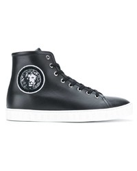 schwarze hohe Sneakers aus Leder von Versus