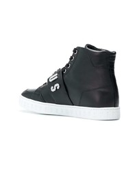 schwarze hohe Sneakers aus Leder von Versus