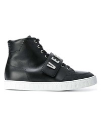 schwarze hohe Sneakers aus Leder von Versus