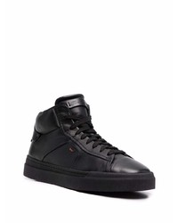 schwarze hohe Sneakers aus Leder von Santoni